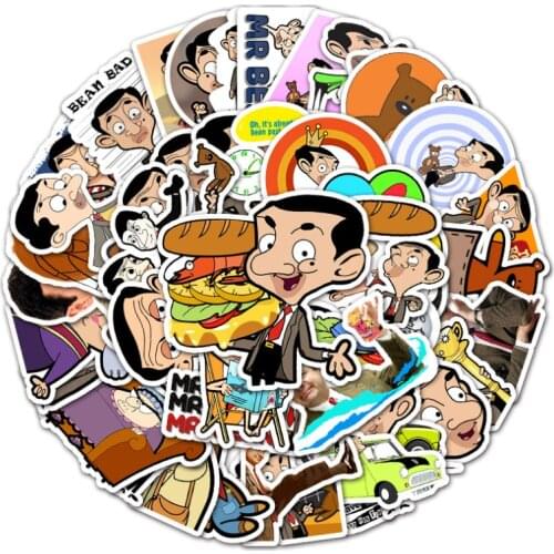 10/30/50Pcs/Set Mr. Bean Cartoon Childrens Toy Mixed Sticker Scooter Bike Mobile Laptop Traveling Bag Funny Doodle