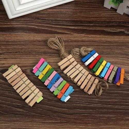 10 Pieces Clip 2m Rope Photo Clip for Picture Wedding Decorations Birthday Party New Year Decor DIY Wall Picture Party Supplies
