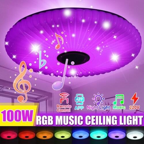 100W Modern RGB LED Ceiling Light Home Lighting APP bluetooth Music Light Bedroom Lamp Smart Ceiling Lamp W/Remote Control