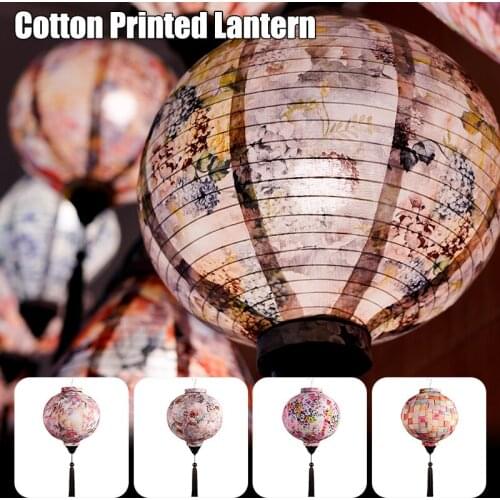 12/14 INCH Handmade Round Printed Lantern Traditional Chinese Style Decoration Outdoor Hanging Lanterns Halloween Props