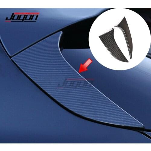 2pcs Carbon Look For Alfa Romeo Stelvio 2017-2020 2021 Car Back Rear Window Side Spoiler Wing Splitter Cover Trim Accessories
