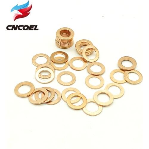 20Pcs Solid Copper Washer Flat Ring Gasket Sump Plug Oil Seal Fittings M10 M8 M6 M5 M14 M16 Fastener Hardware Accessories
