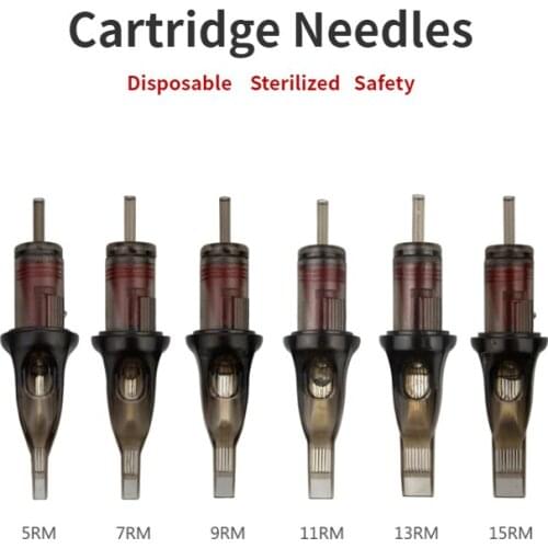 20 pcs RM Tattoo Cartridge Needles Disposable Sterilized Safety Tattoo Needle for Cartridge Machines Grips