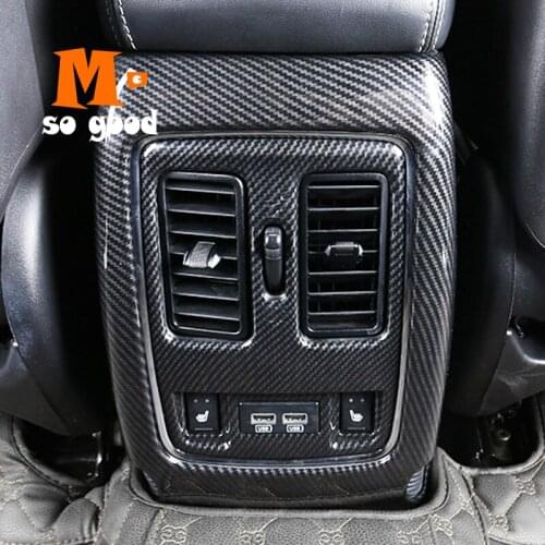 2014 2015 2016 2017 For Jeep Grand Cherokee Car ABS Carbon Fibre Back Rear Air Conditioner Outlet Vent frame Cover Trim Accessor