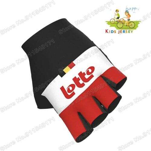 2021 Lotto Souda Kids Team Cycling Gloves Boys Girls Bike Gloves Children MTB Road Bicycle Jersey Gel Half Finger Glove
