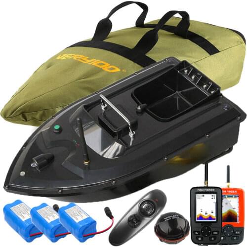 500M Wireless Fishing Bait Boat with Catapult Hopper Hook/Bait Post RC Toy Boat Double Motors,LCD GPS Sonar Fishfinder,Handbag