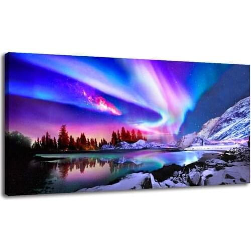 5D DIY Diamond Painting large size art,Northern Lights Nature cross stitch full square round diamond mosaic embroidery A2235