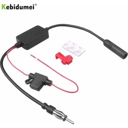 Kebidumei Auto Car Radio FM Antenna Signal Amp Amplifier Booster Universal 12V For Marine Car Vehicle FM Amplifier 88-108MHz