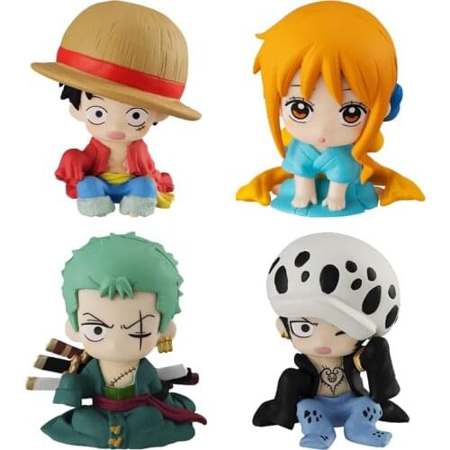 Bandai Genuine Gacha ONE PIECE Monkey D Luffy Nami Trafalgar Law Roronoa Zoro Small Model Toys