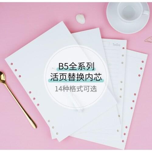 B5 Loose Leaf Notebook Refill Spiral Binder Inner Page Diary Weekly Monthly Planner To Do List Line Dot Grid Inside Paper