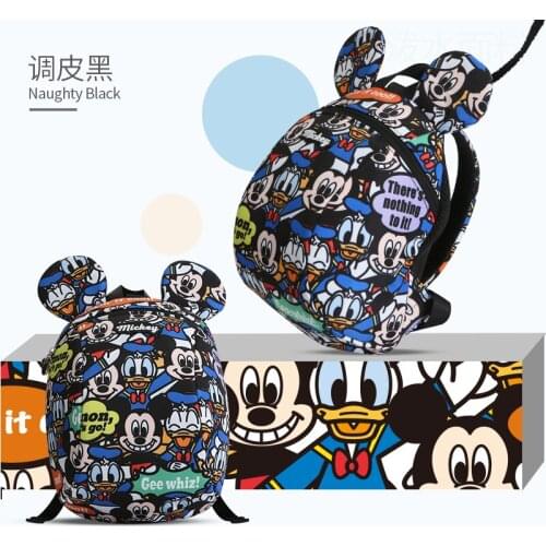 Disney Children School Bag Mickey Childrens The Anti-lost Backpack 1-3-6 Years Old Baby Cute Cartoon Kids Small Bag Shoulder
