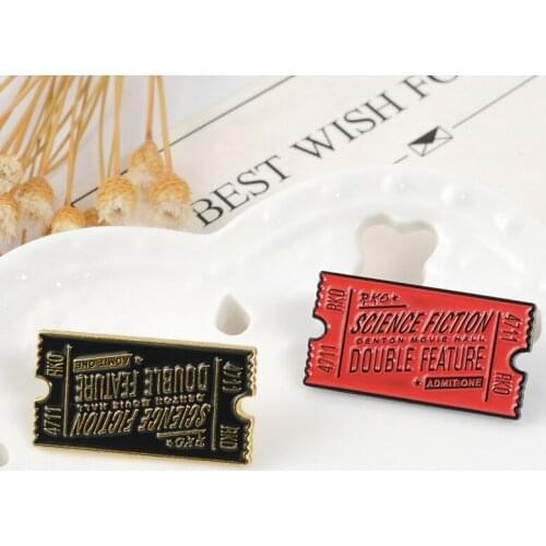 Rocky Horror Enamel Pins Movie Ticket Badge Brooch Lapel Pin Denim Shirt Collar Science Fiction Punk Jewelry Gifts for Friends