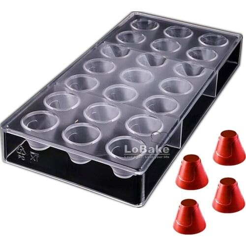 LoBake 21 cavities Diameter 3cm Cone Shape Polycarbonate PC Chocolate Mold Candy Ice Cube Mould Sugarcraft Moldes DIY Baking