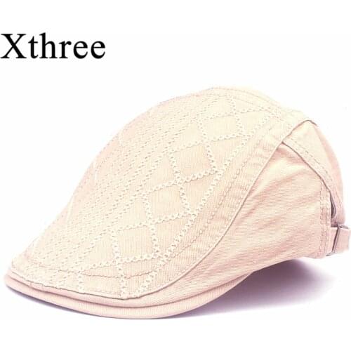 Xthree Cotton Beret Hats for Men and Women Visors cap Sun hat Gorras Planas Flat Caps Adjustable Berets