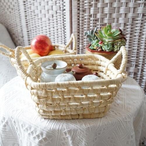 Storage Basket Multifunctional Hand-woven Braid Fabric Decorative Sundries Organizer for Home