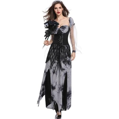 Scary Ghost Bride Costume Halloween Role Playing Game Death Devil Zombie Fancy Dress Carnival Cosplay Sexy Costumes For Adults