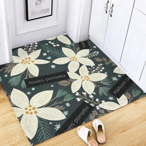 Hallway Mats Household Outdoor Flowers Pattern Entrance Floor Waterproof Cuttable Living Room Hallway Mats Rug Home Carpet