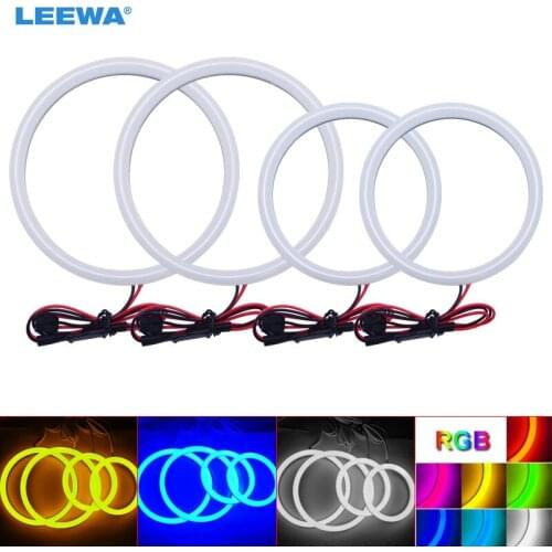 LEEWA 2X106mm 2X126mm Car Auto Halo Rings Cotton Lights SMD LED Angel Eyes for Toyota Corolla 01-04 Car Styling White/Blue #3143