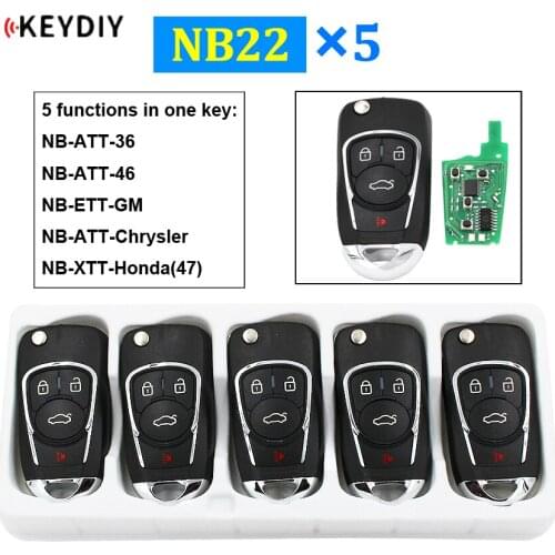 5Pcs/Lot NB22-3+1 Multi-functional Universal Remote Control Car Key for KD900 KD900+ URG200 KD-X2 NB22 ( All Function Chips in )