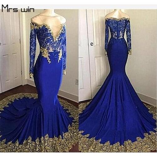 Mrs win Bridesmaid Dress For Girls Long Sleeve Ruffles Boat Neck Lace Memaid Wedding Party Dresses HR141 Vestido Madrinha 2020