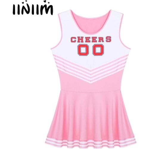 Iiniim Mens Sissy Dress Charming Cheerleading Sexy Gay Cosplay Costume Dress Printed CHEERS 00 Pleated Short Dresser Clubwear