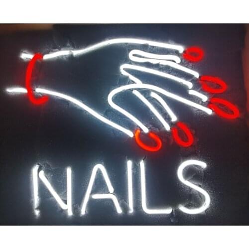 Neon Sign Nails With Hand Logo Glass Neon Light for Store Display Hotel Neon Wall Light Decorative Shop Sign Arcade Personalized