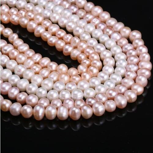 New White Pink Purple Potato Pearl Beads Simple And Stylish Party Jewelry Gift Pearl Size 7-8mm