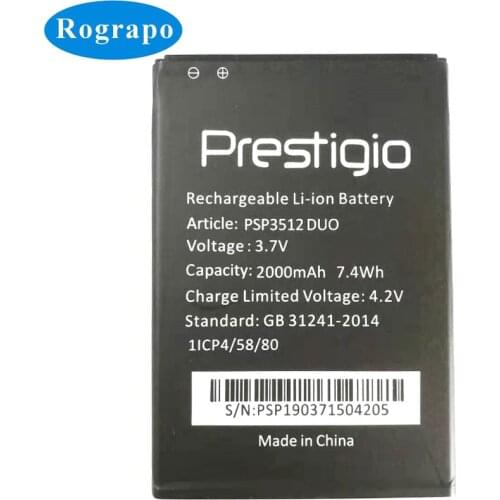 New 2000mAh Replacement Battery For Prestigio Muze B3 PSP3512 DUO PSP3512DUO Bateria Batterie Cell Phone Batteries