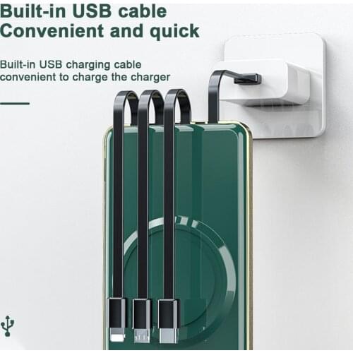 FLOVEME New Built-In Cord Wireless Power Bank 10000/20000 mah High-Capacity Mobile Phone Wireless Power Bank