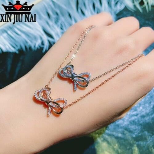 2020 18K rose gold Simple Temperament Collar Super Sweet Diamond Clavicle Necklace Short Butterfly necklace christmas jewelry
