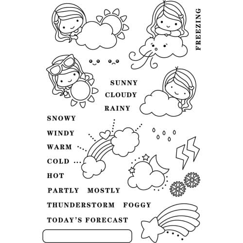 Girl Transparent Clear stamps and metal cutting dies