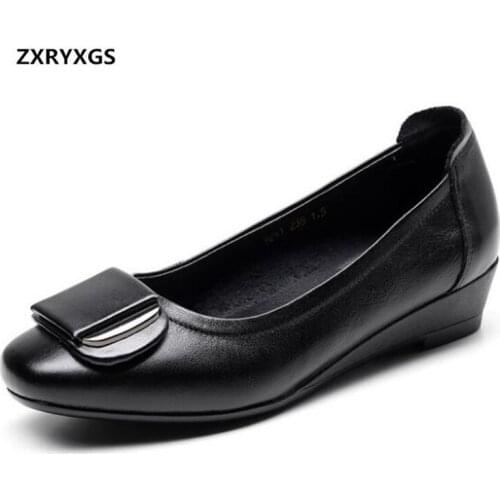 Most Trendy Light Comfortable Soft Genuine Leather Shoes Flat Shoes Woman Shallow Mouth Mother Shoes Fashion Casual Shoes Flats