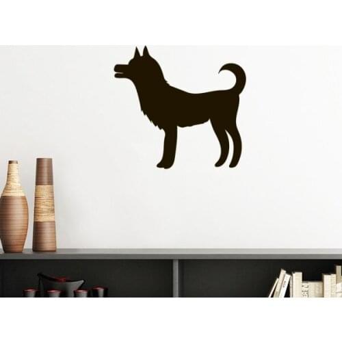 Black Dog Cute Animal Portrayal Silhouette Removable Wall Sticker Art Decals Mural DIY Wallpaper for Room Decal