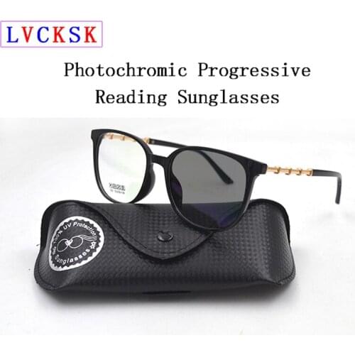 Intelligent Photochromic Progressive Reading Glasses magnifier Women Men Presbyopic Sunglasses Look Near Far Eyewear+1.0~+3.0 N5