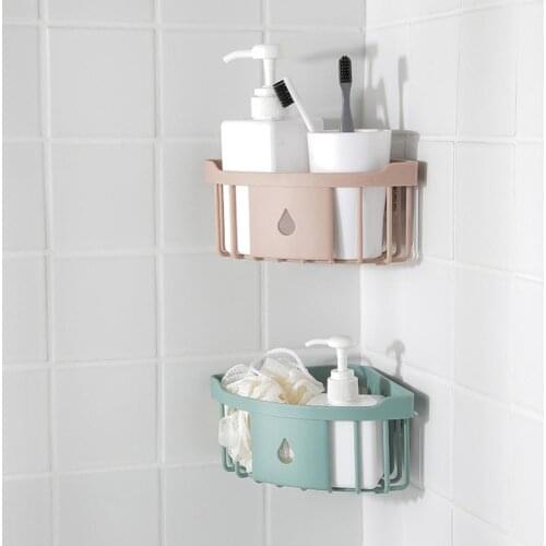 50%HOTWall-mounted triangle corner storage rack basket kitchen bathroom storage rack bathroom corner toiletries storage rack