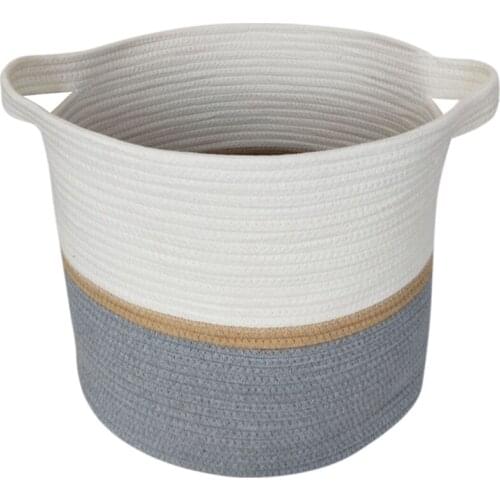 Cotton Rope Storage Basket Dirty Clothes Hamper Laundry Basket Cotton Rope Woven Storage Basket Foldable Storage Bag