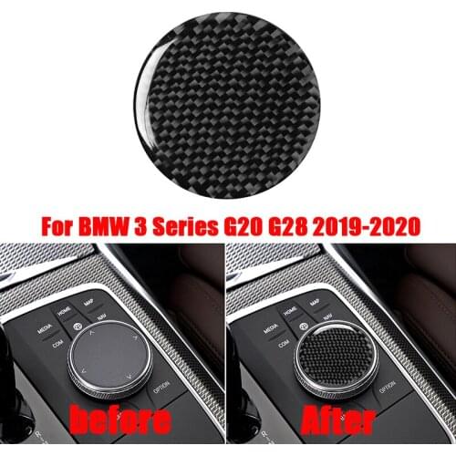 1pcs Car Interior Multimedia Buttons Cover Stickers Multimedia Knob Frame Decoration For bmw G20 G28 3 Series Car Accessories