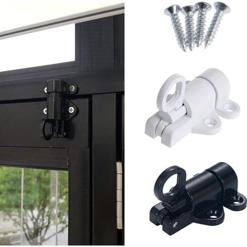 1pcs Window Latch Lock With Screws Gate Security Pull Ring Spring Bounce Aluminum Latch Lock Furniture Hardware Tool