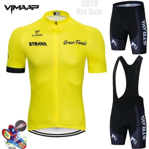 2021 STRAVA Pro Team summer cycling Jersey set Bicycle Clothing Breathable Men Short Sleeve shirt Bike bib shorts 19D Gel pad
