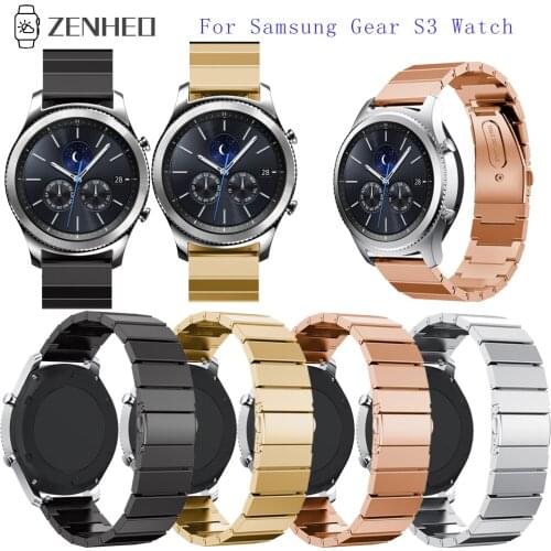 22mm New Stainless Steel Wrist Bracele For Samsung Gear S3 Watch Strap Adjustable Replacement For Samsung Galaxy 46mm Watch Band
