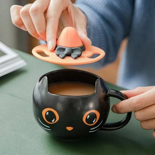 300ml Personalized Cute Limited Edition Mysterious Black Cat Cup Halloween Coffee Mug Tea Cup Gifts For Family And Friends