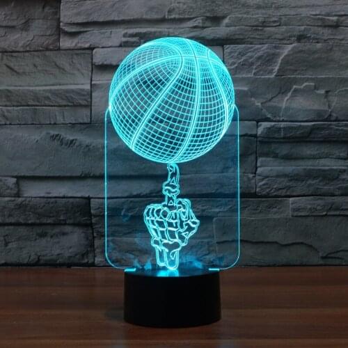 Remote Control Hand Top Basketball 3d Lamp 7 Colorful Touch Led Visual Led Night Ligh Atmosphere Novelty Luminaria Led 3d Light
