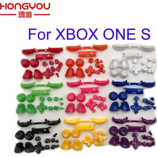 5set Plastic Solid RB LB Bumper RT LT Trigger Buttons Mod Kit For Microsoft Xbox One S Slim Controller Analog Stick Dpad