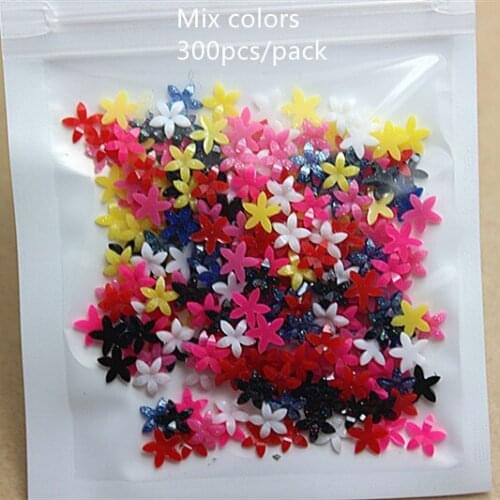 6mm 300pcs/lot Exquisite resin mini flowers flat back cabochon for DIY nail decoration,RN001