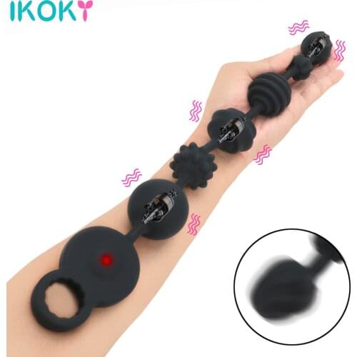 Pull Bead Anal Vibrator 10 Frequency Extra Long Anal Dilator Butt Plug Prostata Massage Silicone Sex Toys for Couples