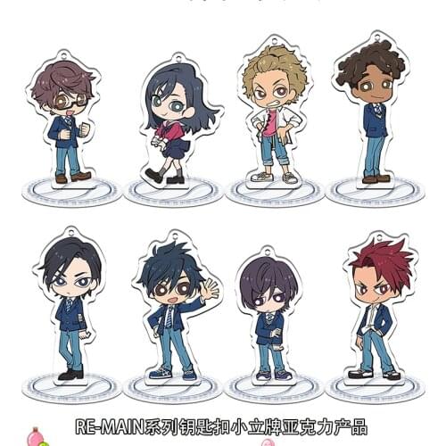 Anime RE-MAIN Joujima Jou Oka Eitarou Acrylic Stand Figure Model Plate Display Tabletop Decor Cosplay Q Version Cartoon Gift