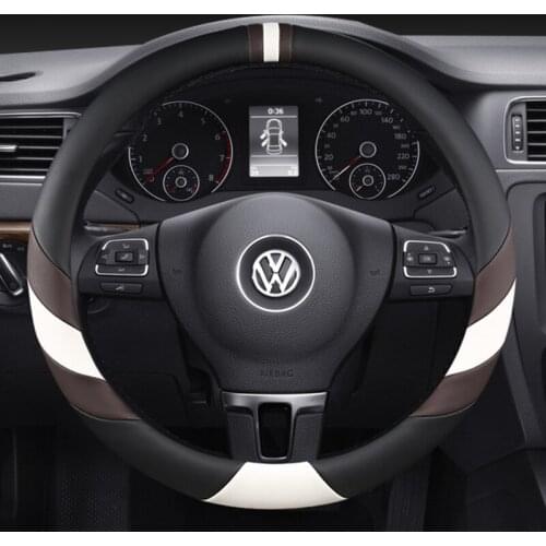 Car Steering-wheels Cover 37 38cm 15" for VW Ameo Arteon/CC Beetle Golf Jetta Lamando Passat Phideon Polo Up Vento