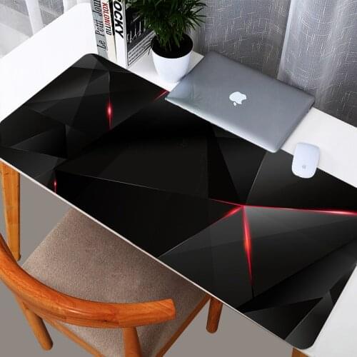 Black Red Geometric Design Customisable Mouse Mat Large Extended Mousepad Gaming Mouse Pad Size Office Decoration Desk Mat
