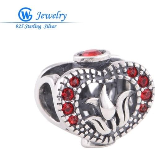 Zircon jewelry charm 925 sterling silver jewelry diy Fits European crystal bracelets GW Fashion Jewelry X146H10