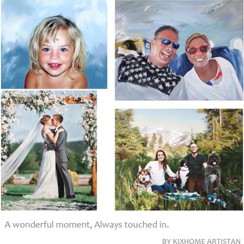 Kids Gift Custom Kids Portrait PERSONALIZED Gift Ultimate Gift Custom Family Portrait on Canvas from Photo Hand Painted kixhome